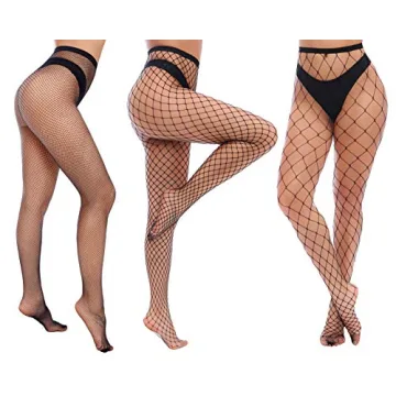 Charmnight Women's Fishnet Stockings, 3 Pair High Waist