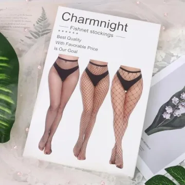 Charmnight Women's Fishnet Stockings, 3 Pair High Waist
