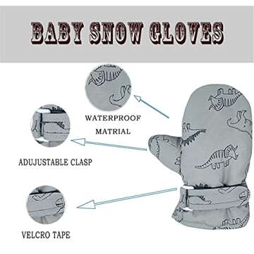 Urban Virgin Infant Baby Toddler Kids Winter Mittens Lined Fleece Warm Waterproof Ski Snow Gloves