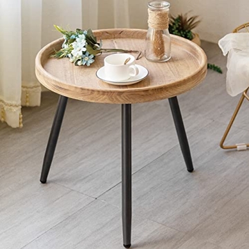 LITA Log Round Side End Table for Any Room