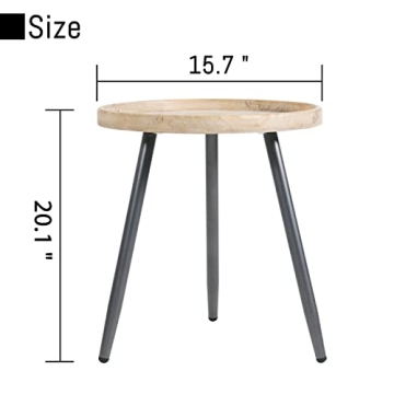 LITA Log Round Side End Table for Any Room