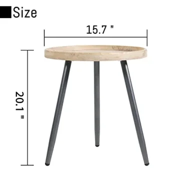 LITA Log Round Side End Table for Any Room