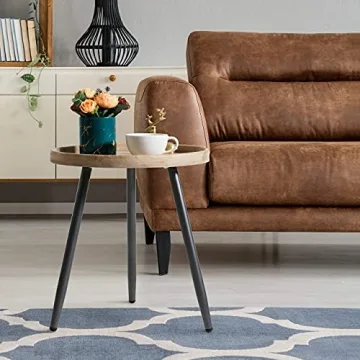 LITA Log Round Side End Table for Any Room