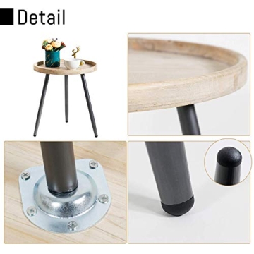 LITA Log Round Side End Table for Any Room