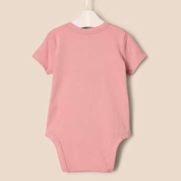 Amazon Essentials x Sofia Grainge Unisex Babies' Side Snap Short Sleeve Bodysuit, Pack of 3, Ivory/Pink/Terracotta, Newborn