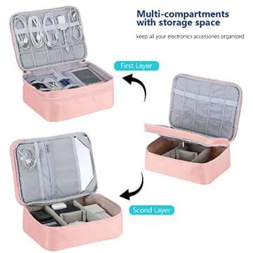 Travel Electronics Organizer Waterproof & Stylish for Cables