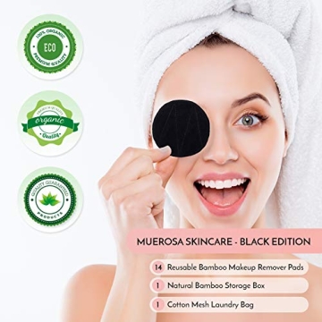 MUEROSA Bamboo Reusable Makeup Remover Pads Set 14 pcs