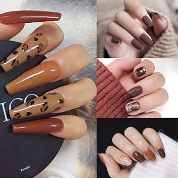 awsmcolor Brown Gel Nail Polish Set, 6 Colors Chocolate Coffee Dark Neutral Gel Nail Polish Long Lasting Soak Off Gel Nail Art DIY Salon Manicure Kit Gift for Girls Women
