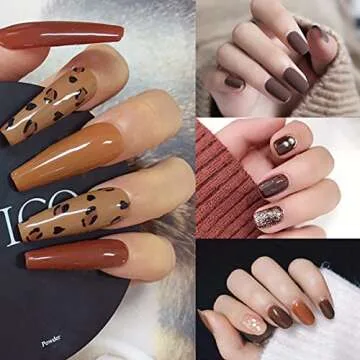 awsmcolor Brown Gel Nail Polish Set, 6 Colors Chocolate Coffee Dark Neutral Gel Nail Polish Long Lasting Soak Off Gel Nail Art DIY Salon Manicure Kit Gift for Girls Women
