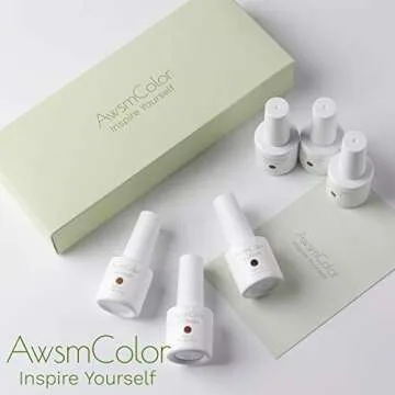 awsmcolor Brown Gel Nail Polish Set, 6 Colors Chocolate Coffee Dark Neutral Gel Nail Polish Long Lasting Soak Off Gel Nail Art DIY Salon Manicure Kit Gift for Girls Women