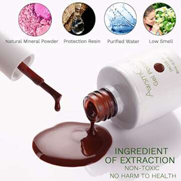 awsmcolor Brown Gel Nail Polish Set, 6 Colors Chocolate Coffee Dark Neutral Gel Nail Polish Long Lasting Soak Off Gel Nail Art DIY Salon Manicure Kit Gift for Girls Women