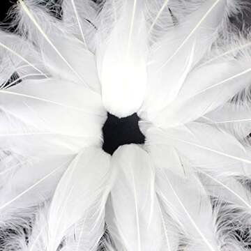 Coceca 150pcs White Goose Feathers for Crafts and Clothing