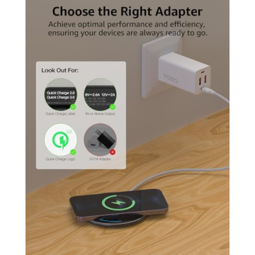 TOZO 2024 15W Wireless Charging Pad for iPhone & Galaxy