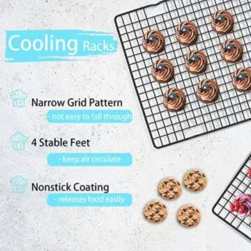 Tebery Heavy-Duty Black Cooking Racks - Perfect for Baking