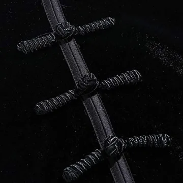 TOPVEST Gothic Velvet Crop Top Long Sleeve Cheongsam