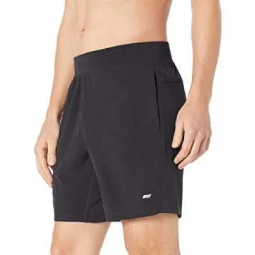 Amazon Essentials Men's Performance Stretch Woven 7" Training Short, Black, Medium