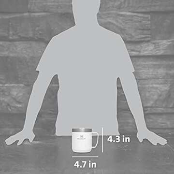 Stanley Stay Hot Camp Mug - Durable 18/8 Stainless Steel Insulated Mug - Splash-Free Tritan™ Drink-Thru Lid - 12 OZ - Polar