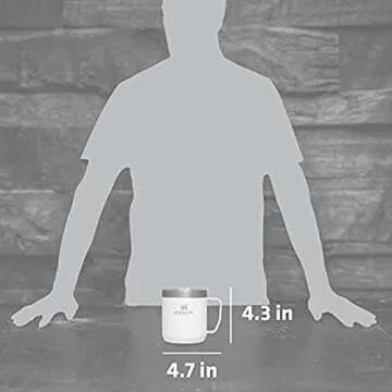 Stanley Stay Hot Camp Mug - Durable 18/8 Stainless Steel Insulated Mug - Splash-Free Tritan™ Drink-Thru Lid - 12 OZ - Polar