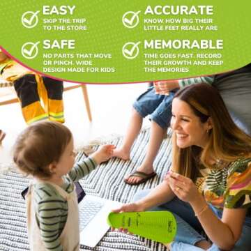 Squatchi Shoe Sizer for Baby, Toddler & Kids - Home Foot Measuring Device, Buy Shoes Online w/an Accurate Measurement Chart, Great Baby Shower & Keepsake Gift Idea, Accurate US Sizes