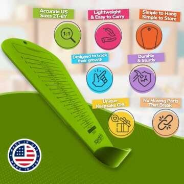 Squatchi Shoe Sizer for Baby, Toddler & Kids - Home Foot Measuring Device, Buy Shoes Online w/an Accurate Measurement Chart, Great Baby Shower & Keepsake Gift Idea, Accurate US Sizes