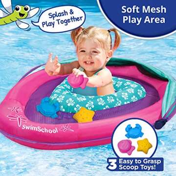 SwimSchool Deluxe Baby Pool Float with Adjustable Canopy