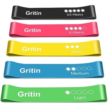 Gritin Resistance Bands - 5 Pack with Carry Bag