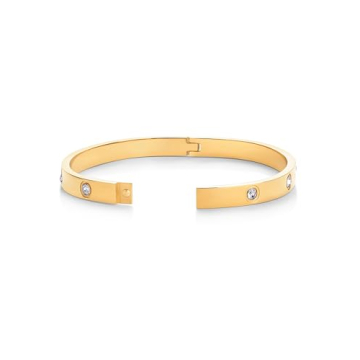 Elegant PAVOI 14K Gold Plated Bangle Bracelet for Women