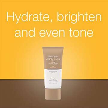 Neutrogena Visibly Even Daily Facial Moisturizer With Broad Spectrum SPF 30 Sunscreen, Face Lotion with Soy for Skin Discoloration, Dark Spots & Even Skin Tone, Hypoallergenic, 1.7 fl. Oz
