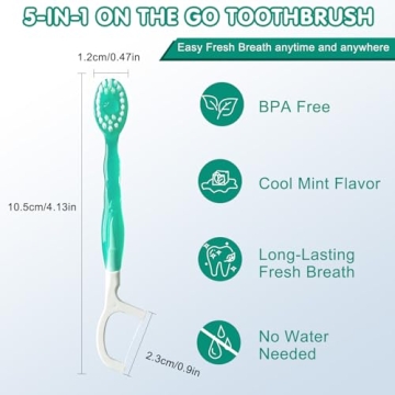 Portable 5 in 1 Toothbrush - Fresh Breath Anywhere