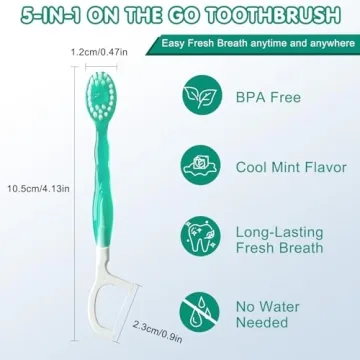 Portable 5 in 1 Toothbrush - Fresh Breath Anywhere