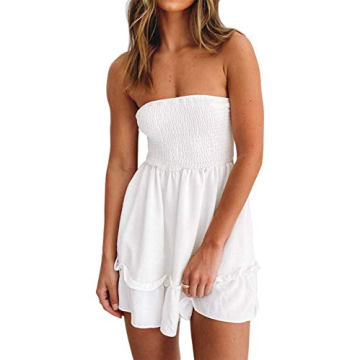 Chic Tsher Tube Top Dress for Women - Summer Solid Mini Dress