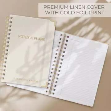 Aesthetic Daily Planner And Notebook With Hourly Schedule - Beautiful Spiral To do List Notepad For Work/Home to Organize Tasks And Appointments - Stylish School/Office Supplies Book For Women