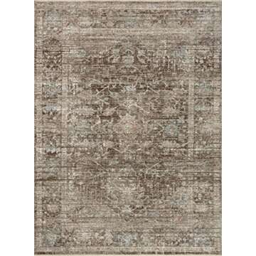 Loloi Magnolia Home by Joanna Gaines Millie Collection MIE-03 Charcoal/Dove 5'-3" x 7'-6", .25" Pile...