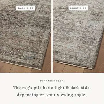 Loloi Magnolia Home by Joanna Gaines Millie Collection MIE-03 Charcoal/Dove 5'-3" x 7'-6", .25" Pile Height, Area Rug