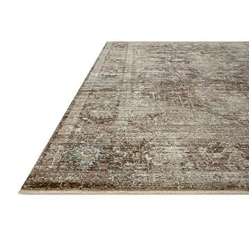 Loloi Magnolia Home by Joanna Gaines Millie Collection MIE-03 Charcoal/Dove 5'-3" x 7'-6", .25" Pile Height, Area Rug