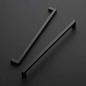 Ravinte 18 Pack 12-3/5 Inch Kitchen Square Cabinet Handles Matte Black Cabinet Pulls Black Drawer Pu...