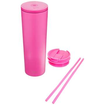 Simple Modern Insulated Tumbler with Lid and Straw | Iced Coffee Cup Reusable Stainless Steel Water Bottle Travel Mug | Gifts for Women Men Her Him | Classic Collection | 28oz | Raspberry Vibes