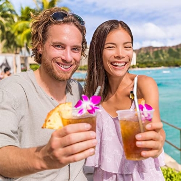 6 Cute Bee Design Glass Straws - Eco-Friendly & Stylish