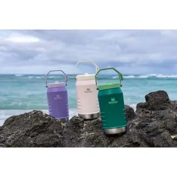 Stanley IceFlow Flip Straw Jug with Handle 64 oz| Twist On Lid and Flip Up Straw | Leak Resistant for Travel and Sports | Insulated Stainless Steel |BPA-Free |Rose Quartz