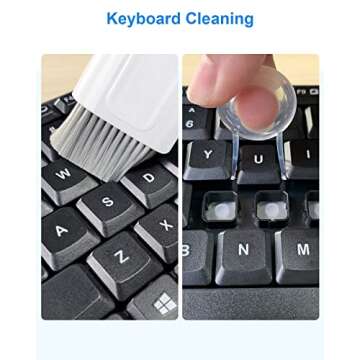 [8 in 1] Cleaner Kit for Airpod,Supfine Cleaning Pen with Brush for Airpods Pro,Multi-Function Cleaner Kit for Earbuds,Earphone,iPod,Keyboard,iPhone,ipad,Laptop(White)