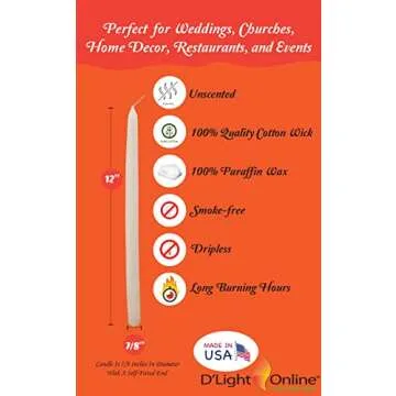 Elegant 12" Earth Tone Unscented Candles Set of 12