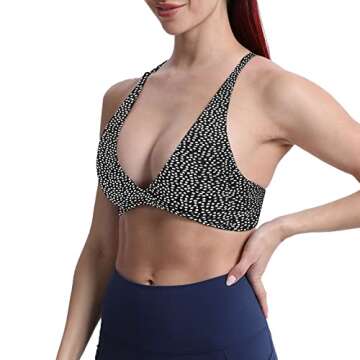 Aoxjox Women's Workout Sports Bras Fitness Backless Padded Sienna Low Impact Bra Yoga Crop Tank Top ...