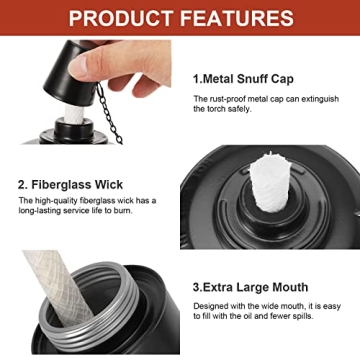 8 Pack Durable Torch Canisters for Stylish Outdoor Lighting