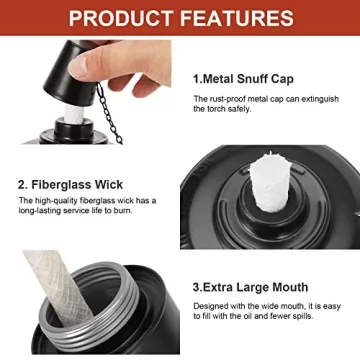 8 Pack Durable Torch Canisters for Stylish Outdoor Lighting