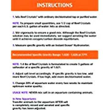 Instant Ocean Reef Crystals Reef Salt For 200 Gallons, Enriched Formulation For Aquariums, 25600 Fl Oz (Pack of 1)