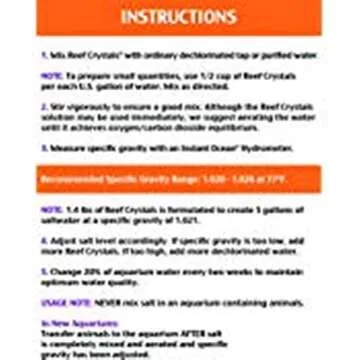 Instant Ocean Reef Crystals Reef Salt For 200 Gallons, Enriched Formulation For Aquariums, 25600 Fl Oz (Pack of 1)