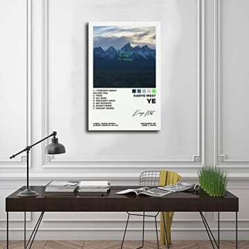 DFGHG Kanye Poster Ye Album Cover Canvas Poster Music Posters Wall Art Decor Print Posters for Room Aesthetic Unframe:12x18inch(30x45cm)