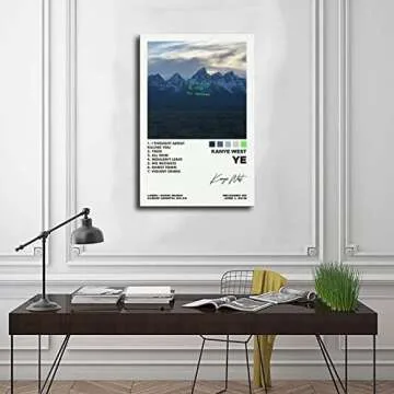 DFGHG Kanye Poster Ye Album Cover Canvas Poster Music Posters Wall Art Decor Print Posters for Room Aesthetic Unframe:12x18inch(30x45cm)