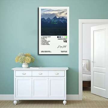 DFGHG Kanye Poster Ye Album Cover Canvas Poster Music Posters Wall Art Decor Print Posters for Room Aesthetic Unframe:12x18inch(30x45cm)