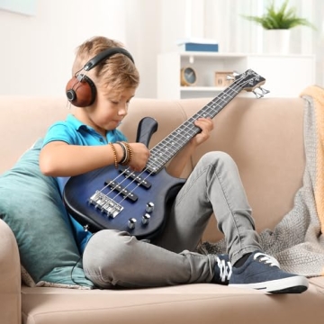 Glarry 4 String Electric Bass Guitar Kit - Dark Blue